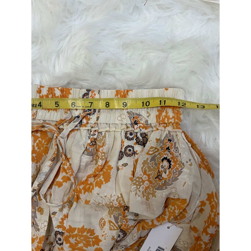 Bishop + Young Splendor Flare Skirt Montecito Print Orange Floral Mini Small NWT - Picture 8 of 9